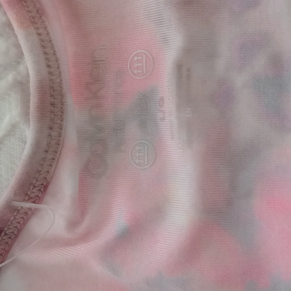 🥰3/$25 NWT CALVIN KLEIN PERFORMANCE Pink and Purple Tie-Dye Sports Bra - Picture 2 of 6